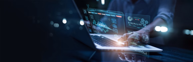 Image of person using digital services on a laptop